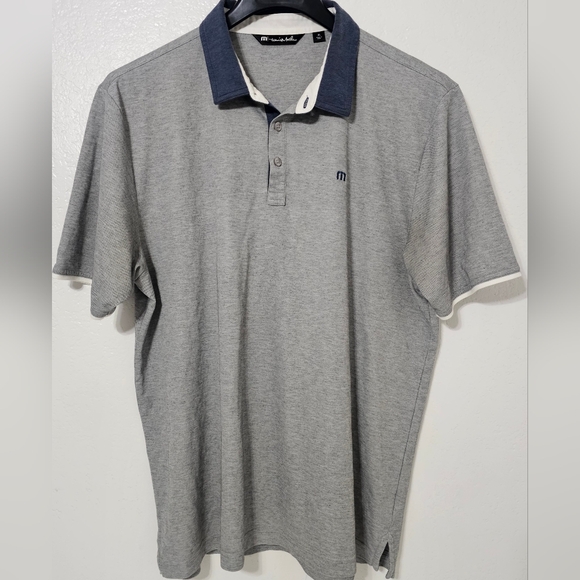 TravisMathew Gray Polo Shirt XL Pima Cotton Blend Golf Casual - Picture 4 of 7